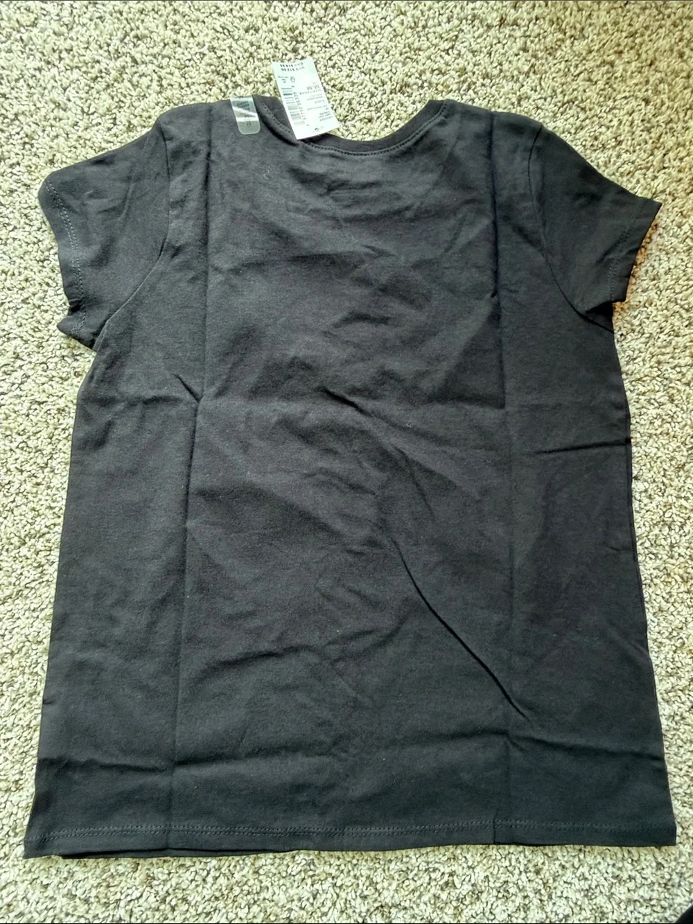 The Children's Place Black Tee with Pink & Red Rainbow Hearts Valentine's Day